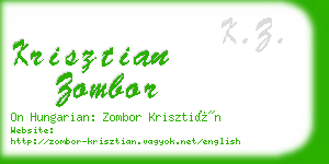 krisztian zombor business card